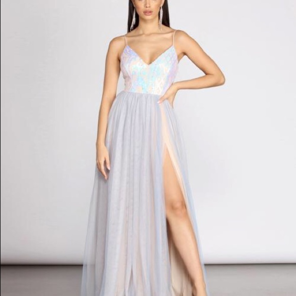 NICOLETTE SEQUIN & TULLE DRESS